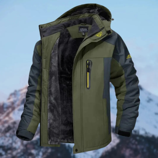 Chaqueta de invierno para hombre: estilo informal moderno con acabado impermeable.