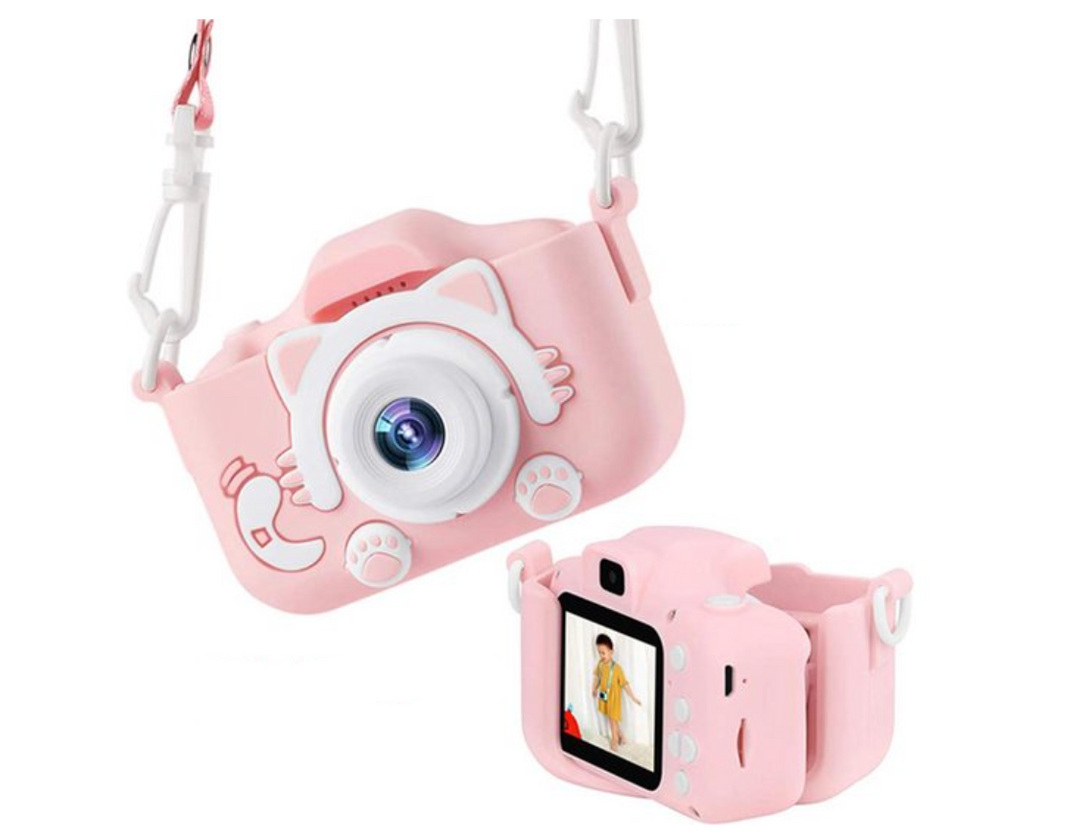 Mini cámara digital HD con funda protectora para niños