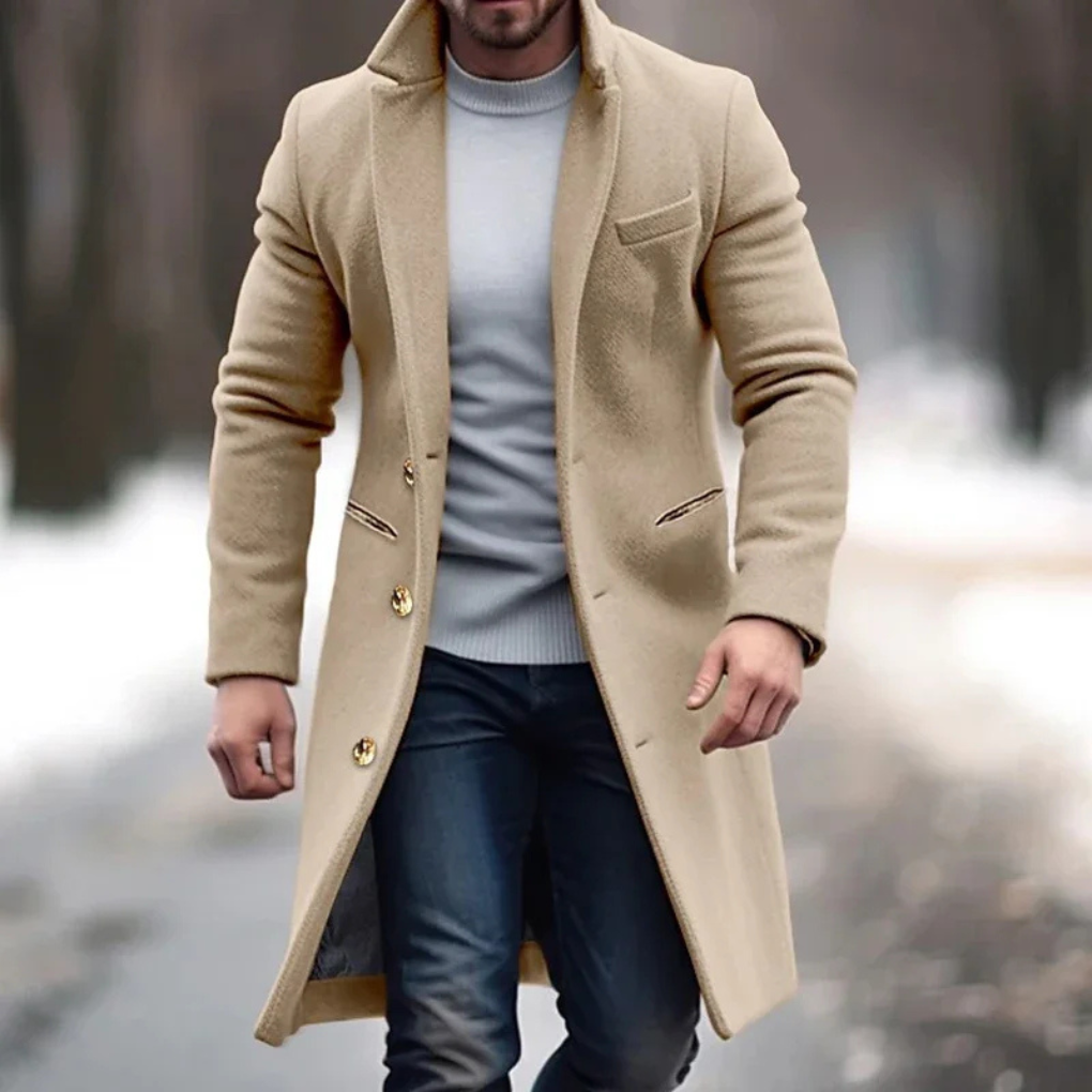 Abrigo de mezcla de lana para hombre: una capa elegante para los días más fríos