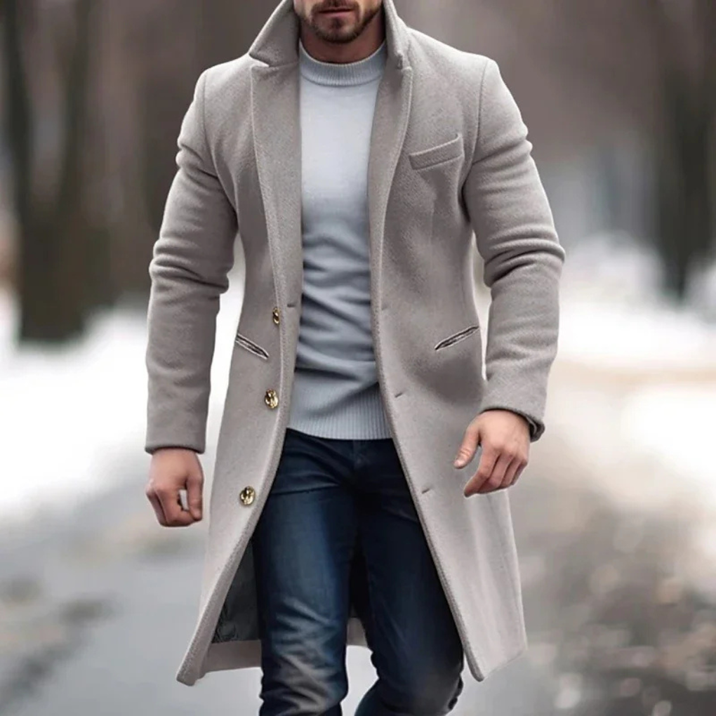 Abrigo de mezcla de lana para hombre: una capa elegante para los días más fríos