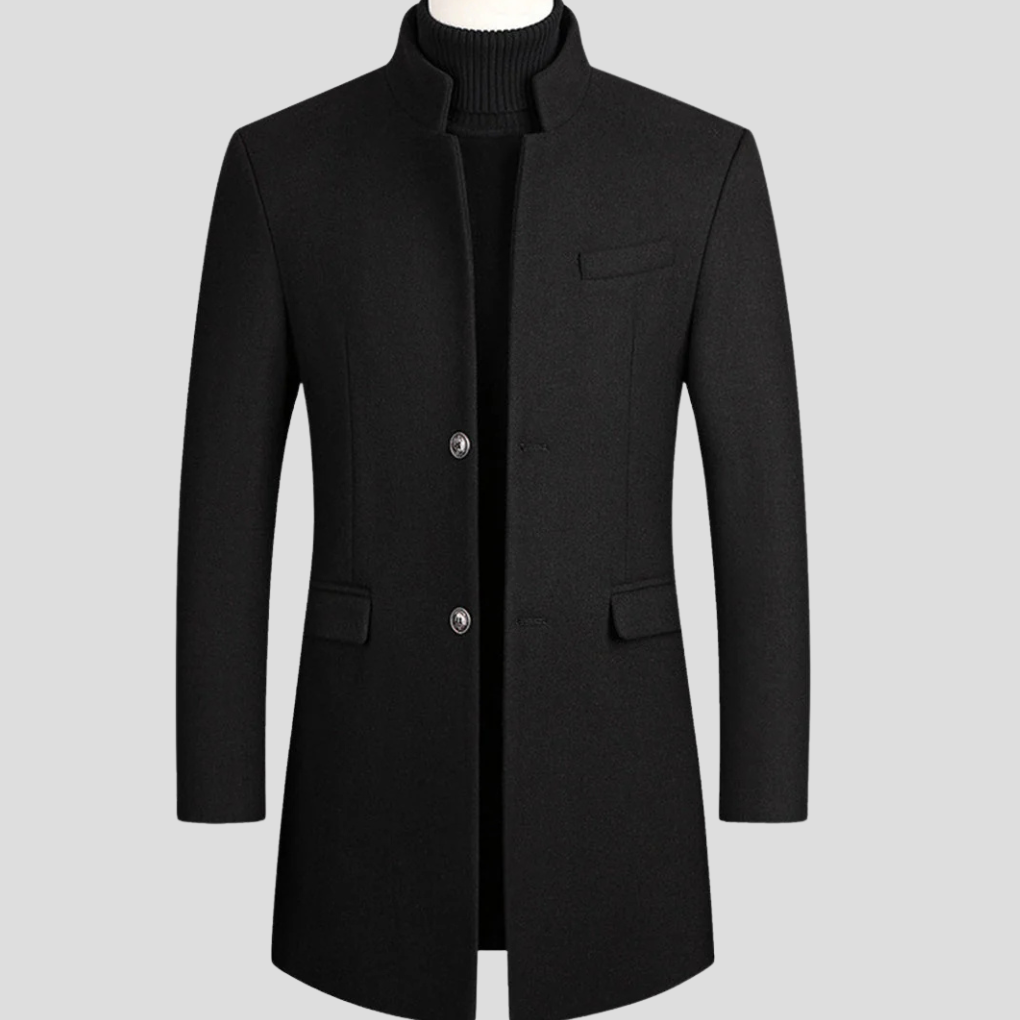 Abrigo elegante de mezcla de lana para hombre