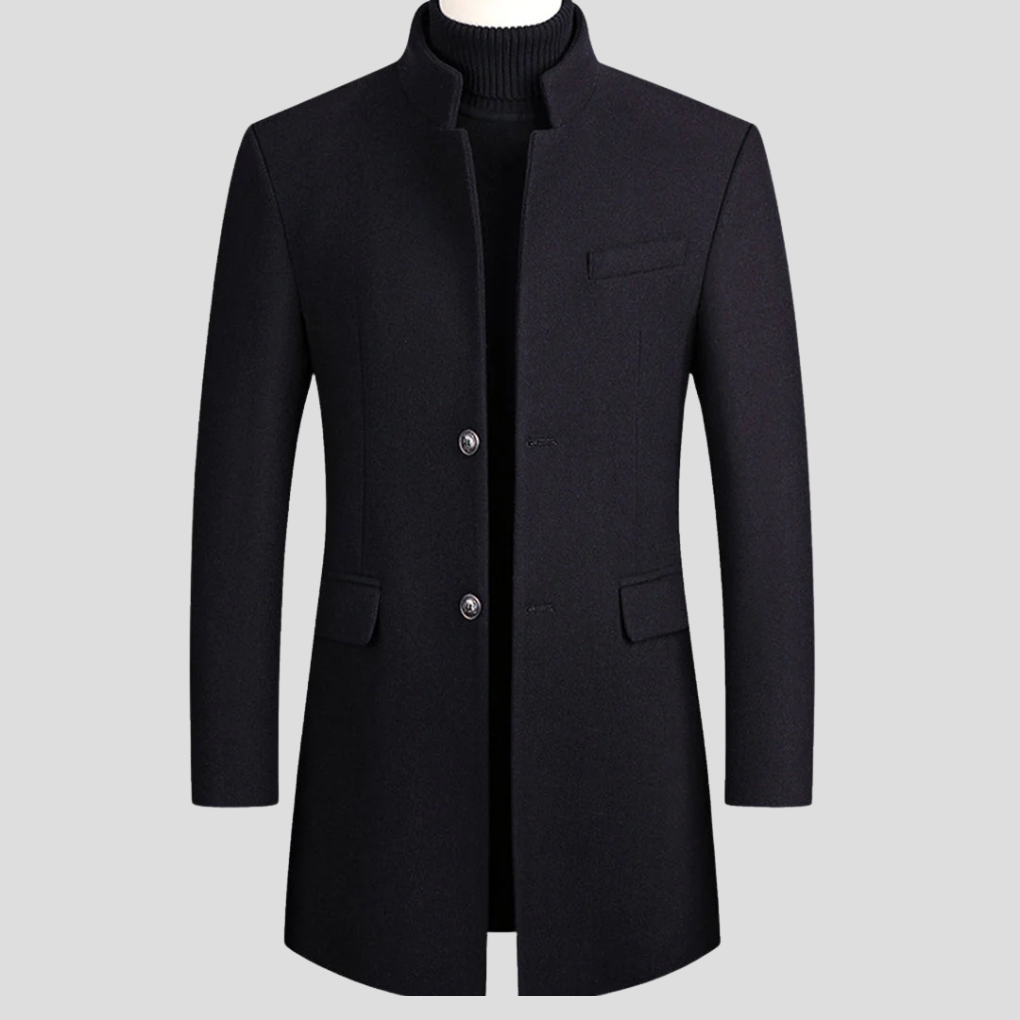 Abrigo elegante de mezcla de lana para hombre