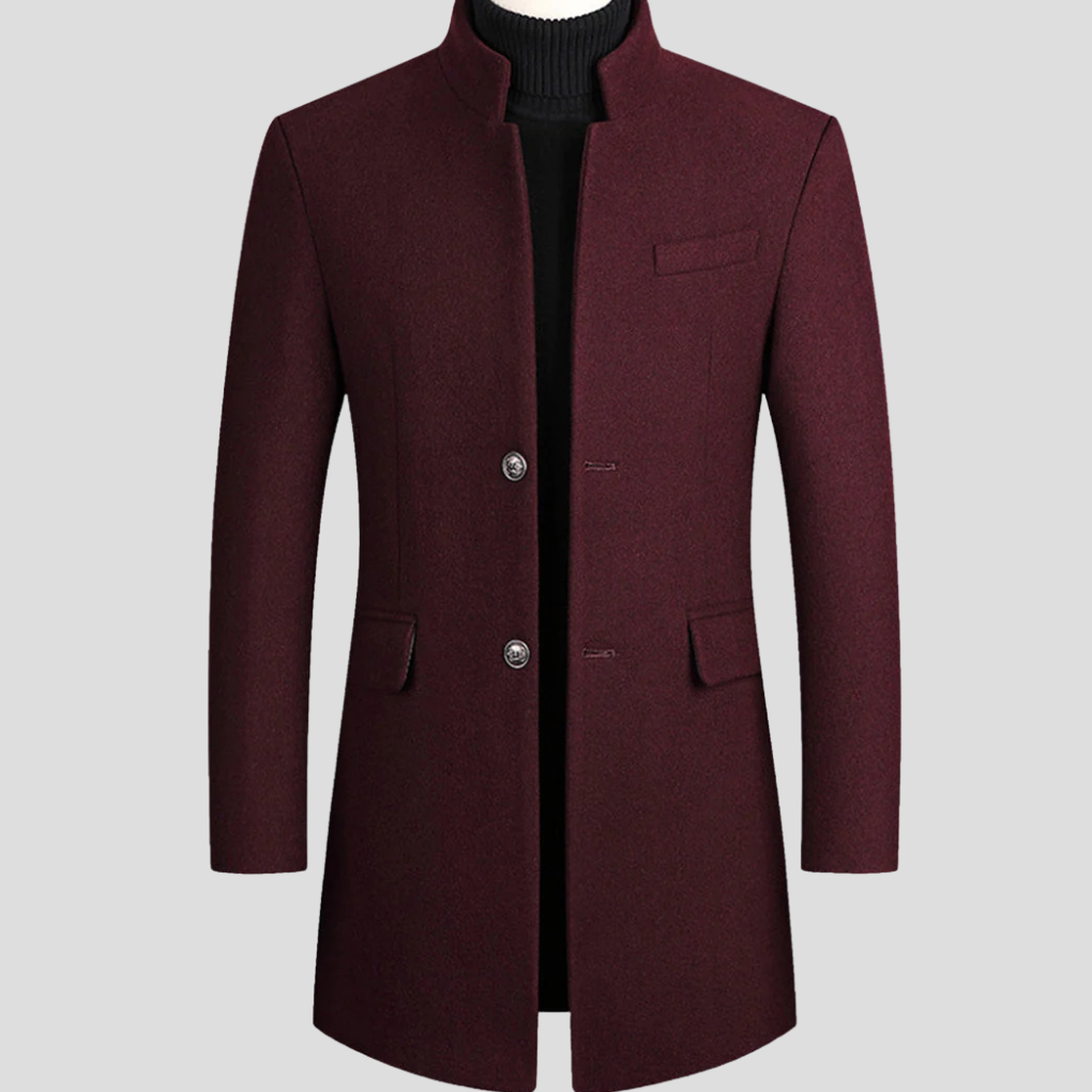 Abrigo elegante de mezcla de lana para hombre