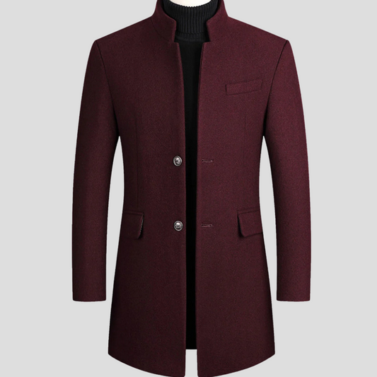 Abrigo elegante de mezcla de lana para hombre