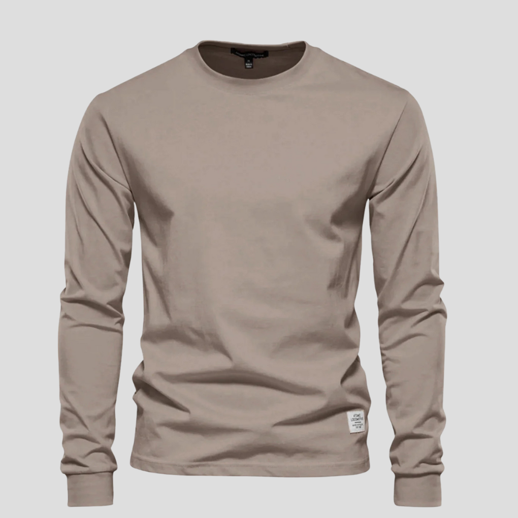Camisa de manga larga y cuello redondo para hombre: estilo clásico para el día a día