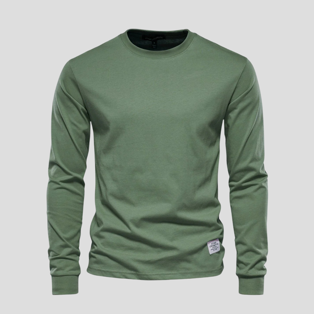 Camisa de manga larga y cuello redondo para hombre: estilo clásico para el día a día