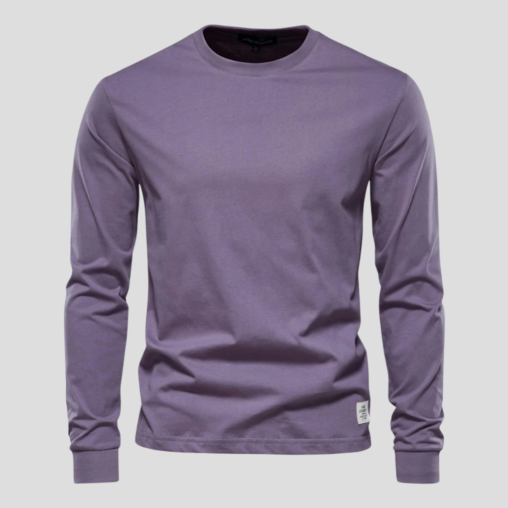 Camisa de manga larga y cuello redondo para hombre: estilo clásico para el día a día