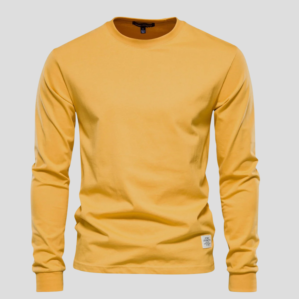 Camisa de manga larga y cuello redondo para hombre: estilo clásico para el día a día