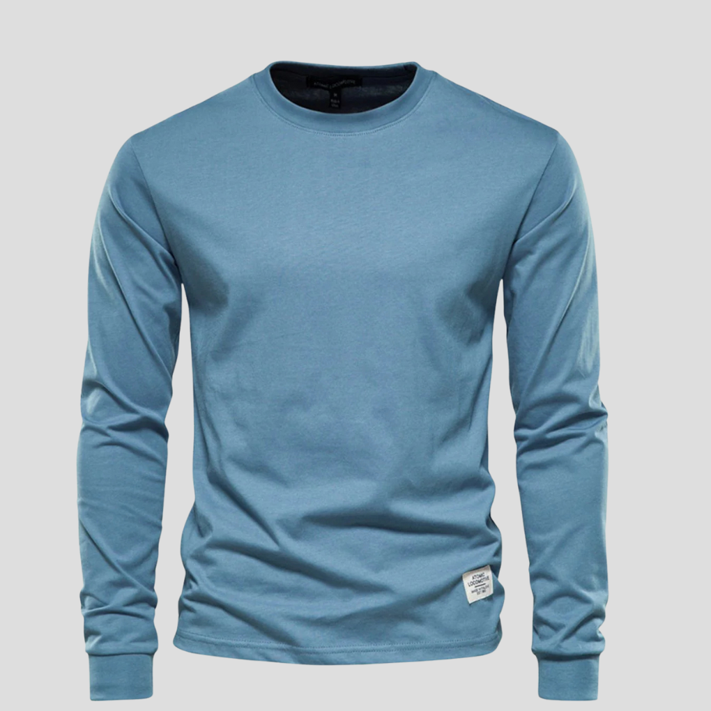 Camisa de manga larga y cuello redondo para hombre: estilo clásico para el día a día