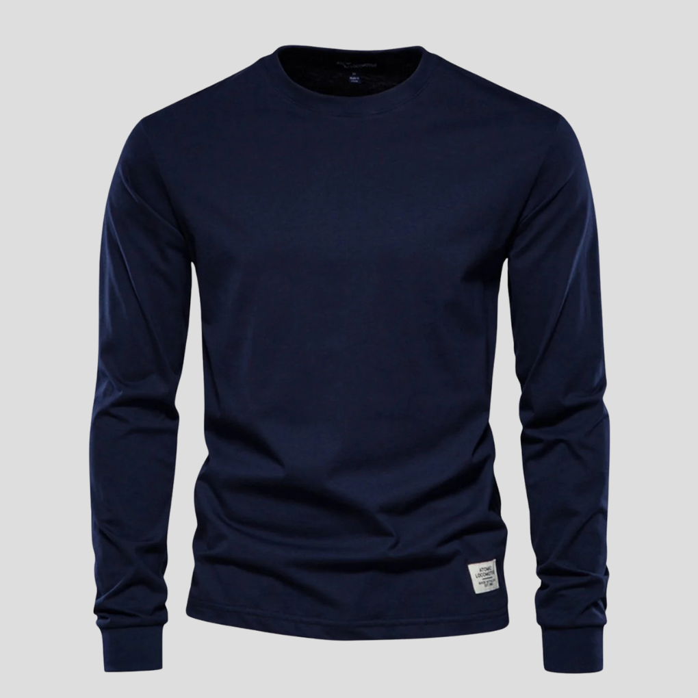 Camisa de manga larga y cuello redondo para hombre: estilo clásico para el día a día