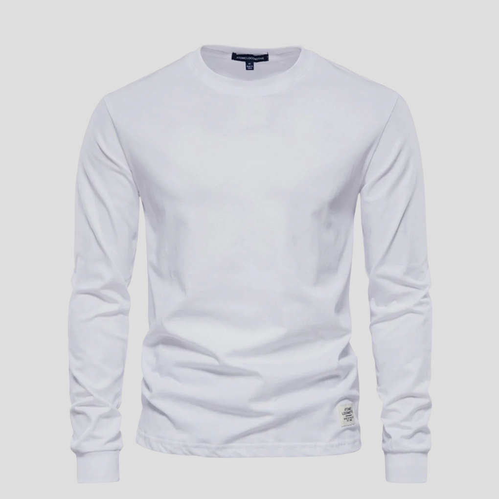 Camisa de manga larga y cuello redondo para hombre: estilo clásico para el día a día