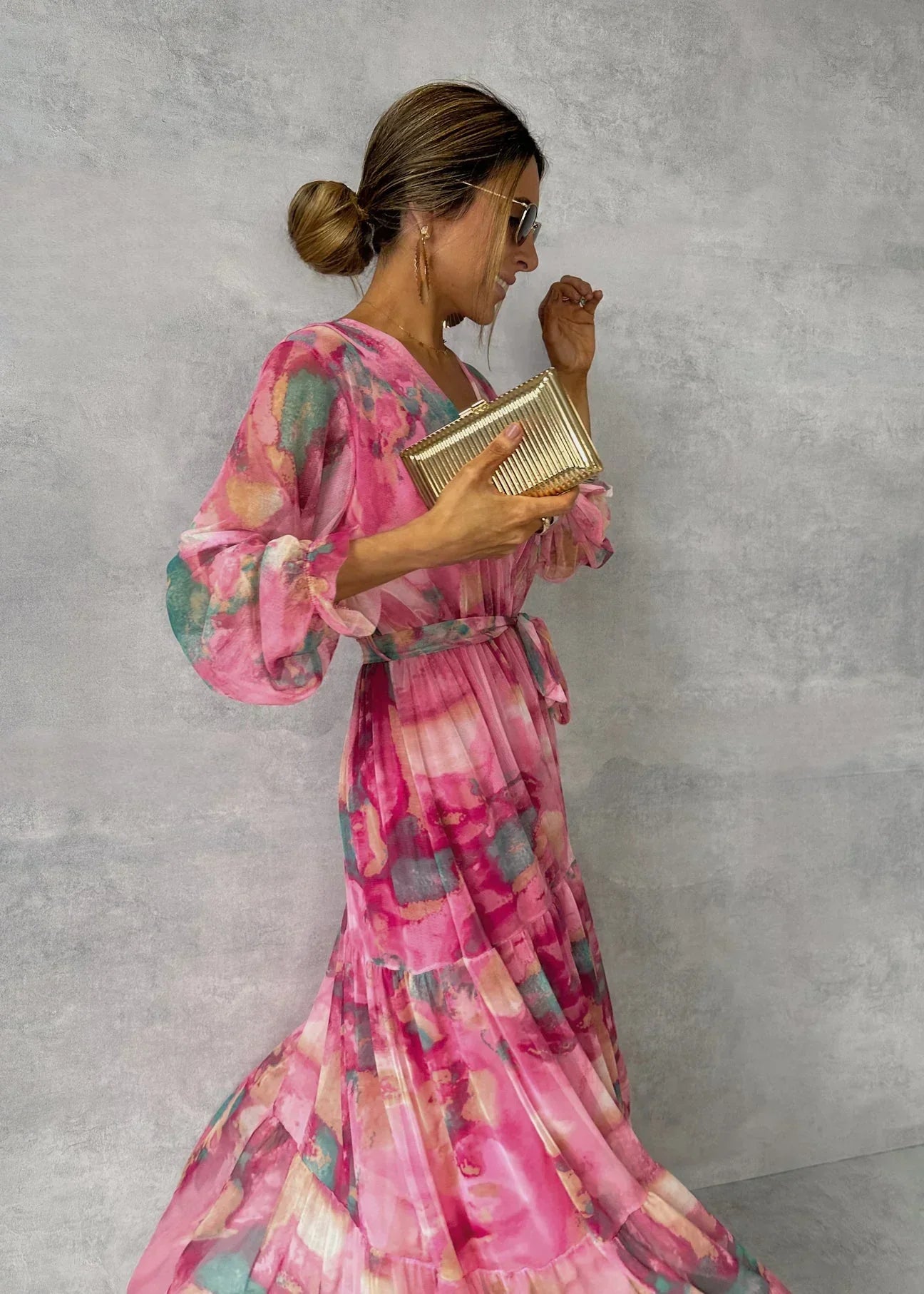 Vestido de verano de manga larga para mujer