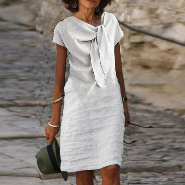 Vestido elegante de manga corta para mujer (largo mini)