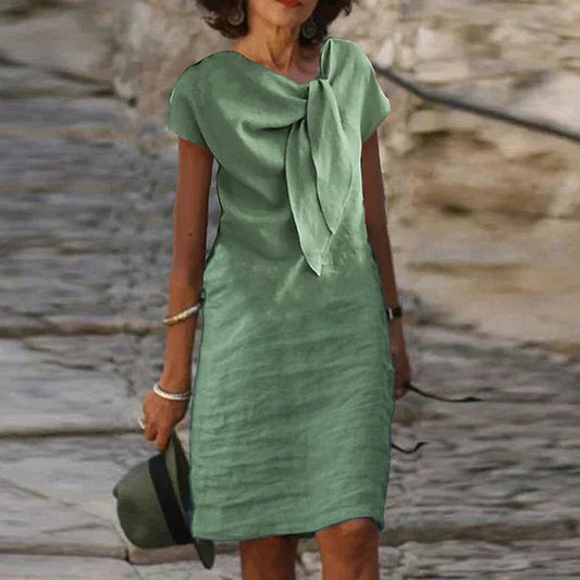 Vestido elegante de manga corta para mujer (largo mini)