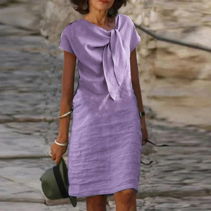 Vestido elegante de manga corta para mujer (largo mini)