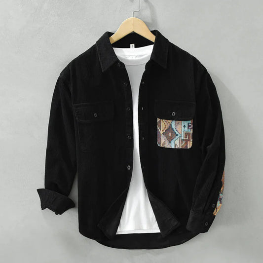 Camisa vintage de manga larga para hombre