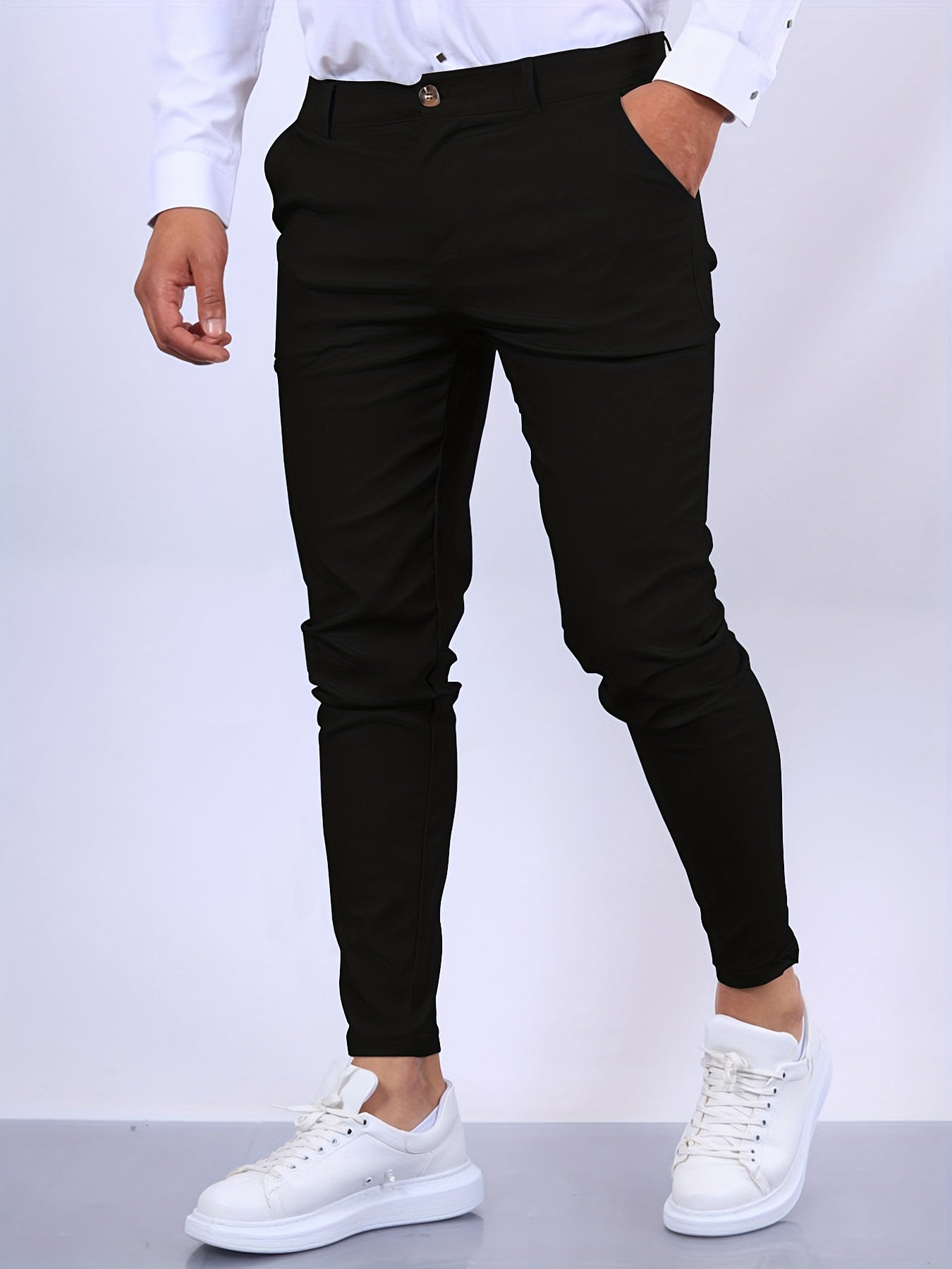 Pantalones ajustados con elástico para hombre