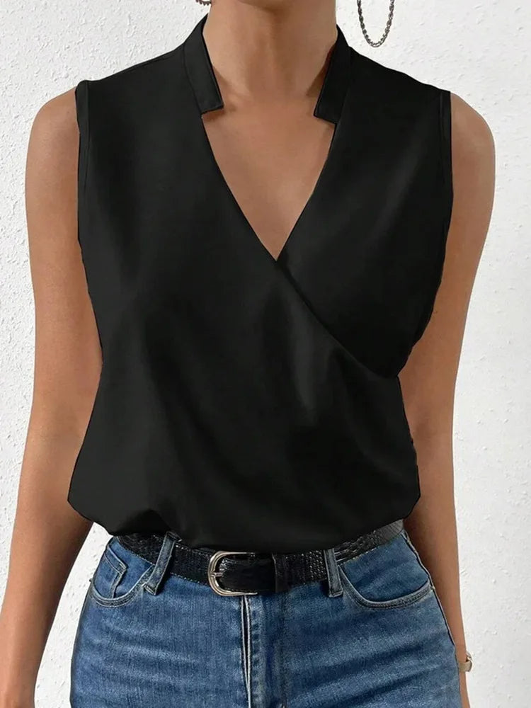 Top chic sin mangas para mujer