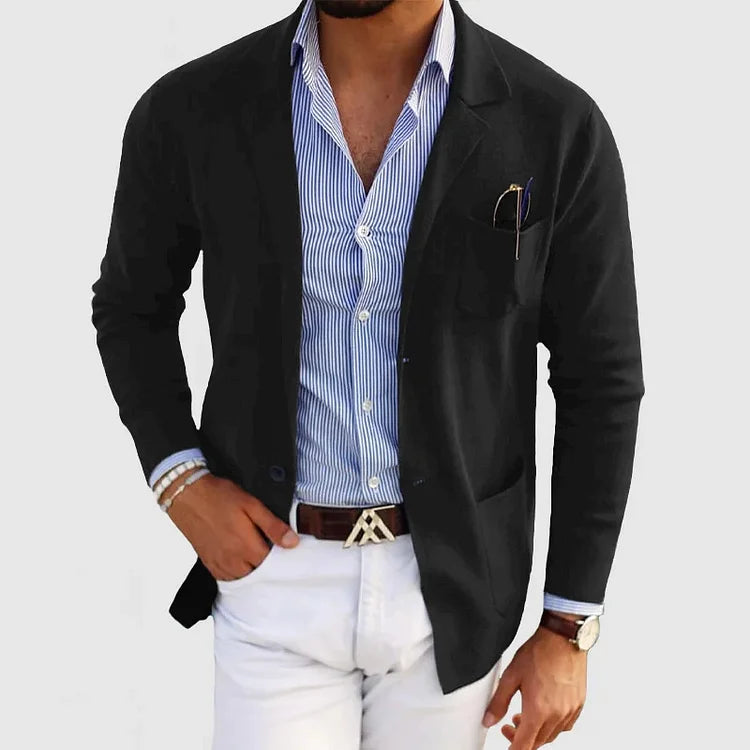 Americana Casual con Bolsillos con Solapa para Hombre