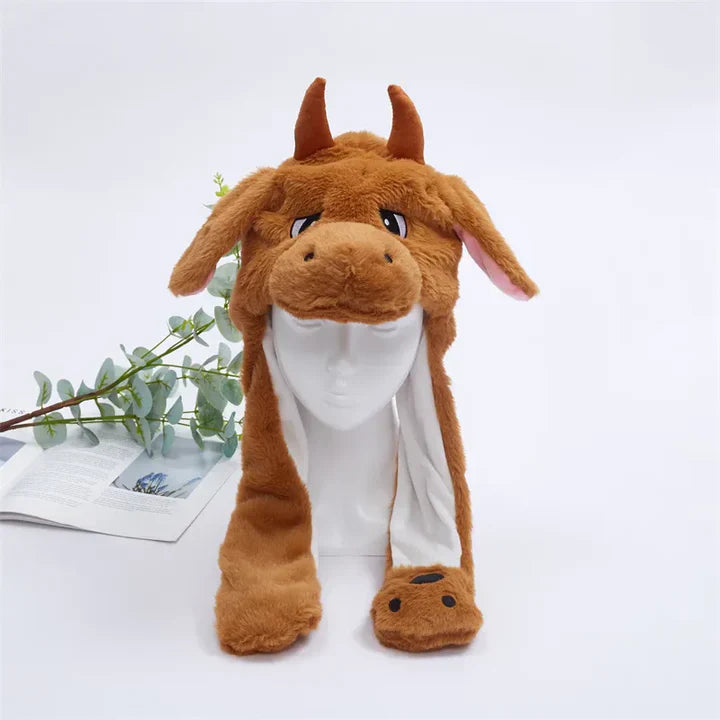 Simpático gorro con orejas móviles para divertirse y abrigarse