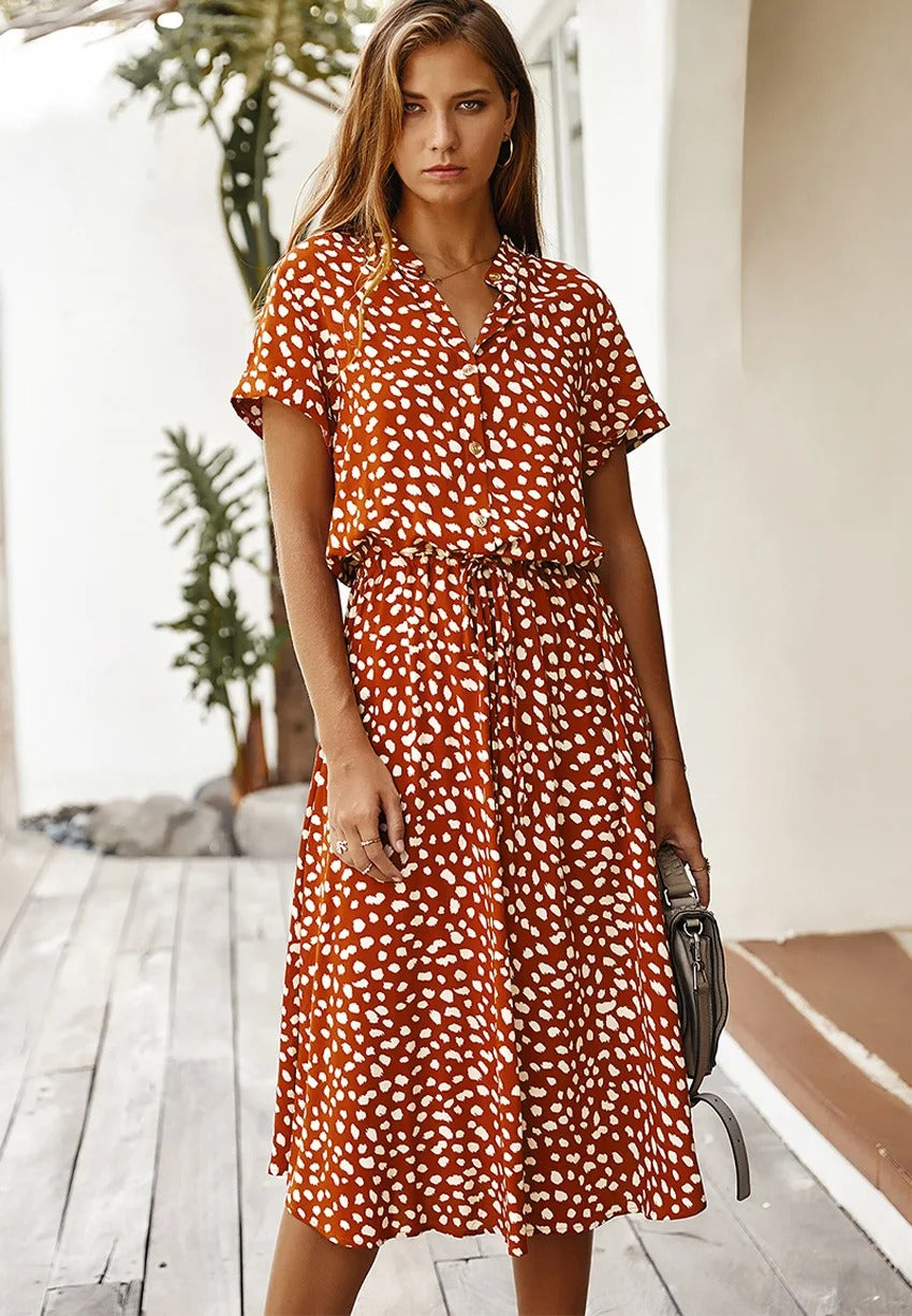 Vestido de Verano con Estampado, Elegante y Cómodo