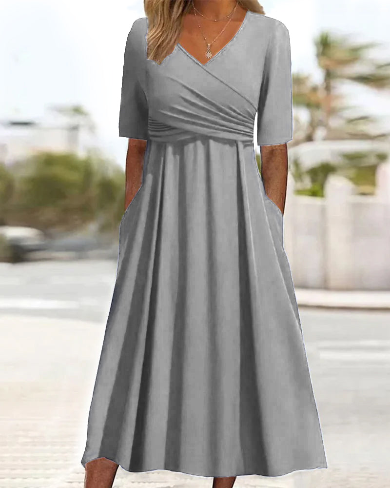 Vestido cruzado de manga corta