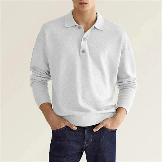 Polo de manga larga para hombre