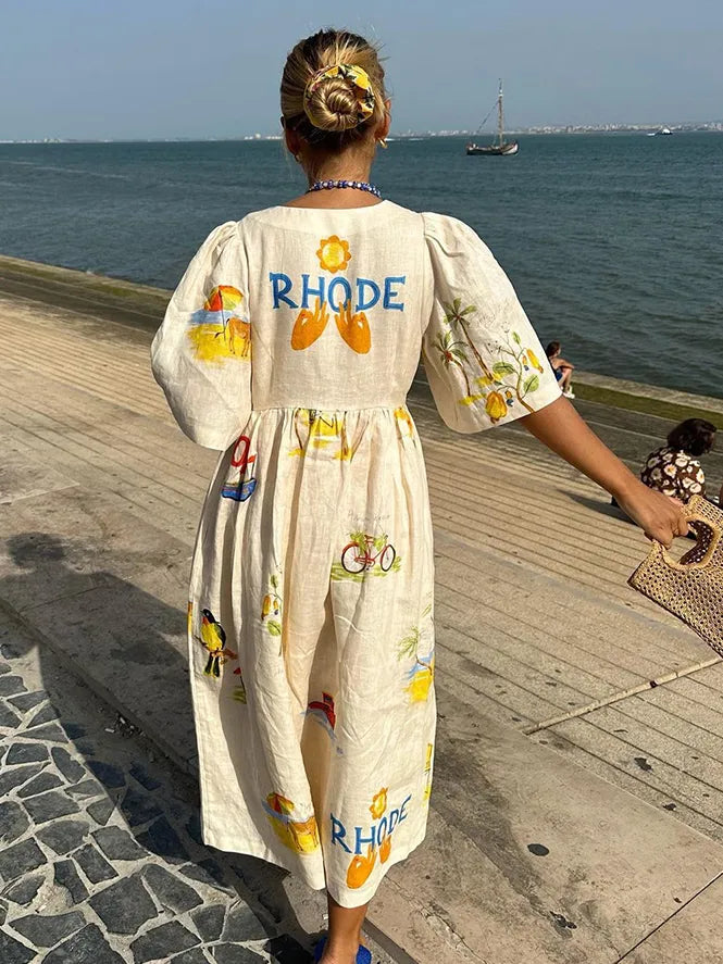 Vestido de verano estampado para mujer