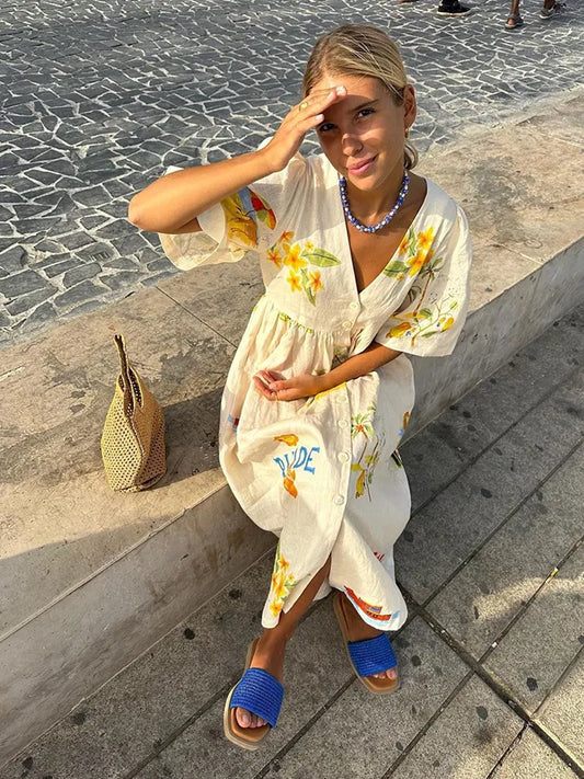 Vestido de verano estampado para mujer