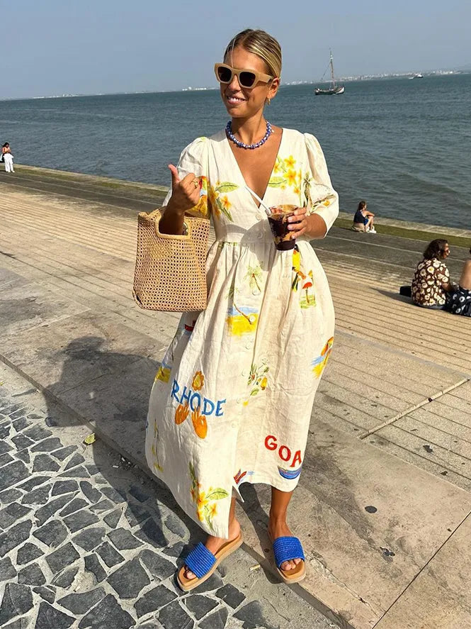 Vestido de verano estampado para mujer