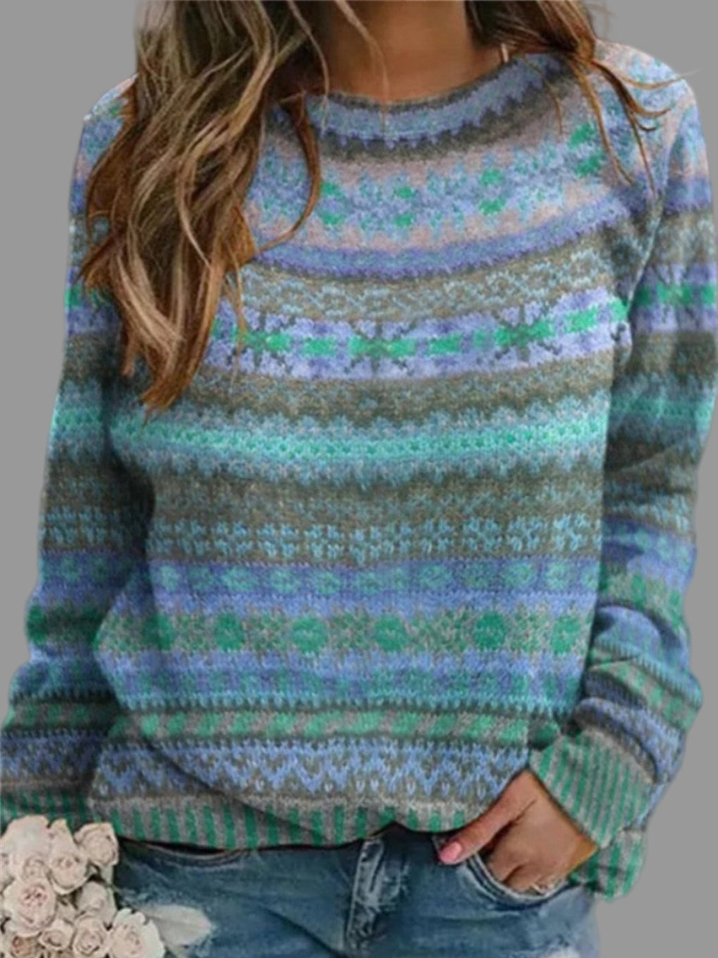 Suéter de cuello redondo para mujer