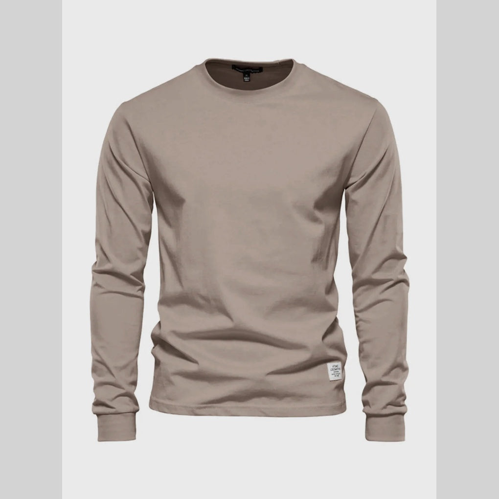 Camisa de manga larga y cuello redondo para hombre: estilo clásico para el día a día