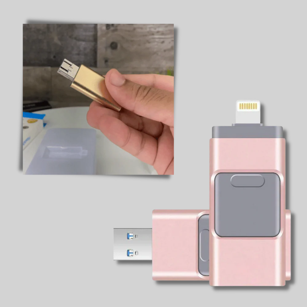 Unidad flash USB 4 en 1: solución de almacenamiento con múltiples conectores