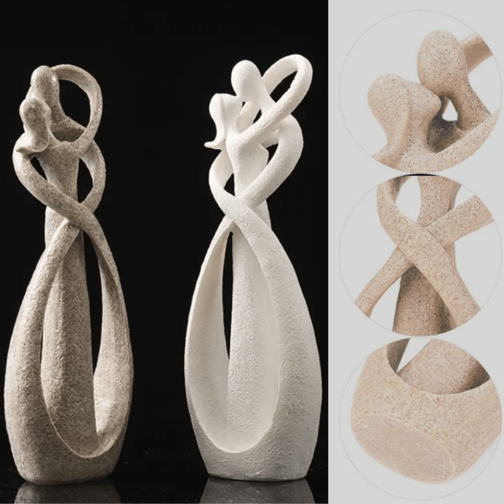 Escultura abstracta del amor eterno