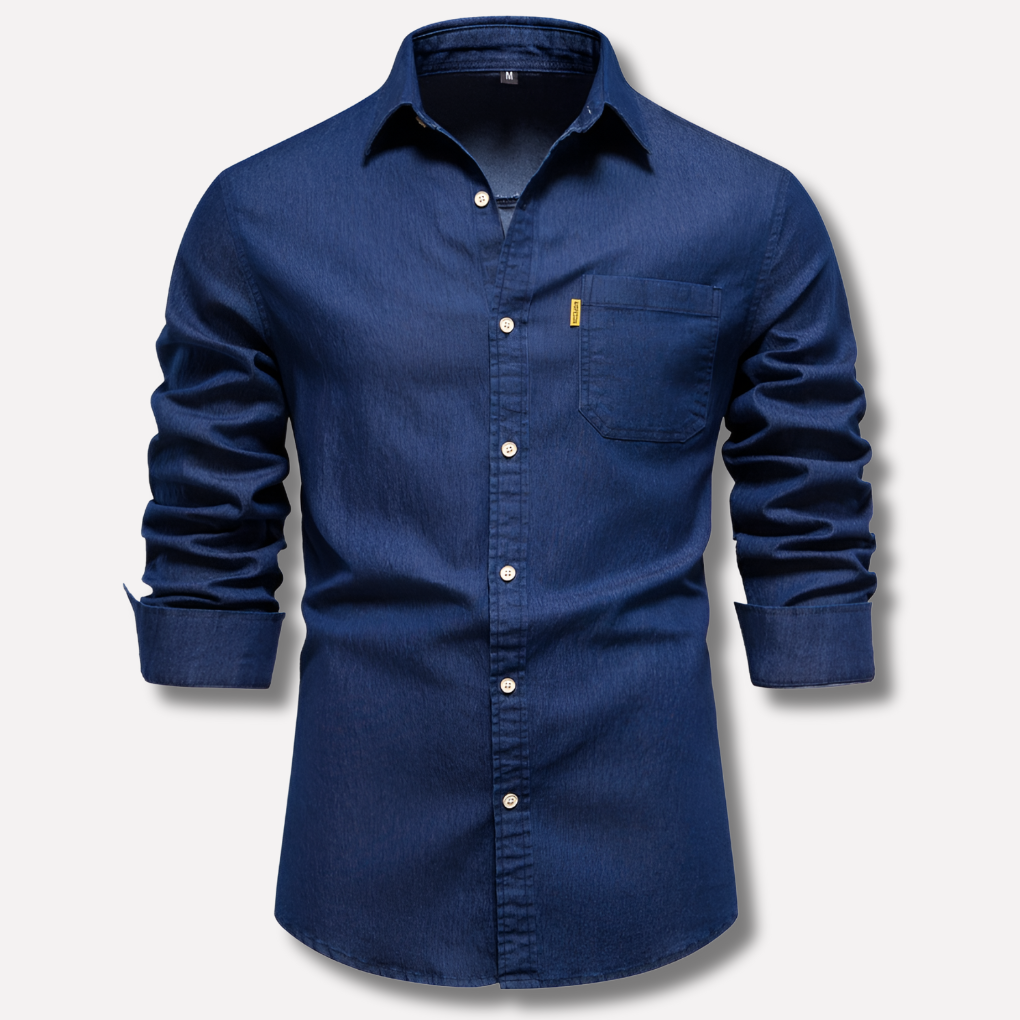 Camisa vaquera de manga larga para hombre