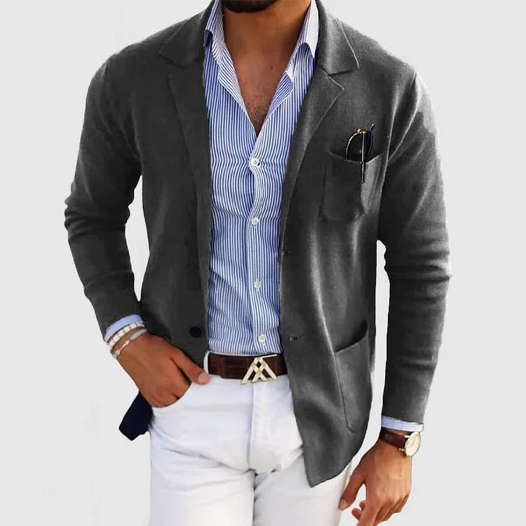 Blazer de hombre con bolsillos casuales con solapa para hombre