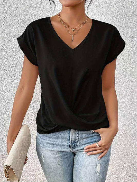 Camiseta casual de manga corta para mujer Laid-Back Comfort