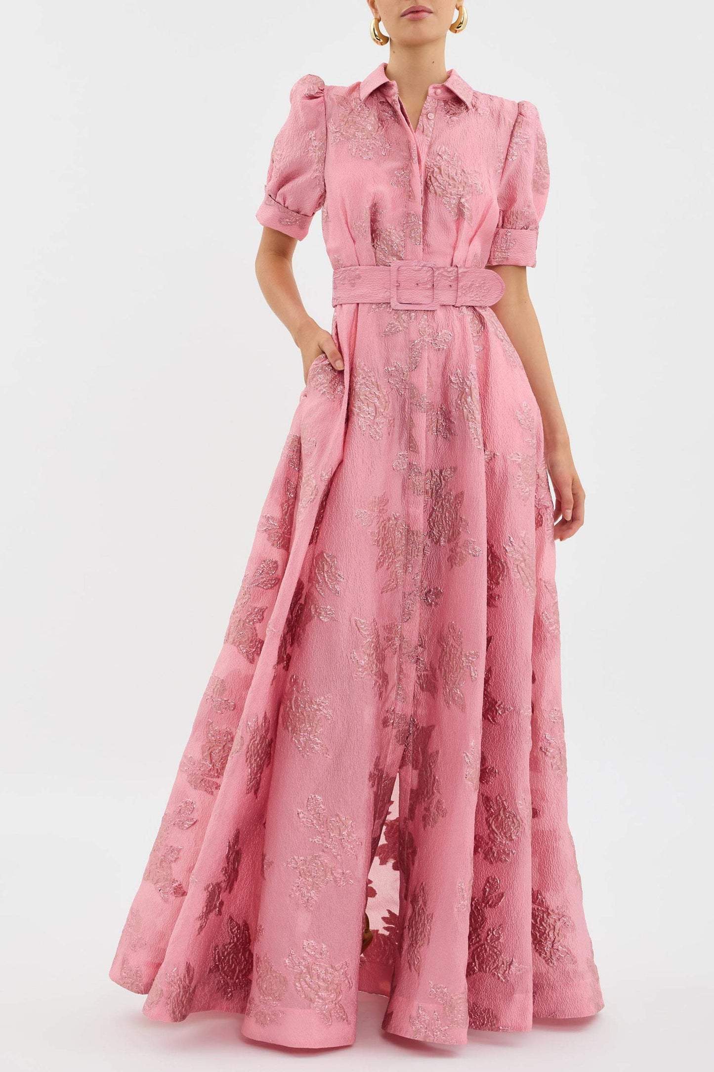 Vestido corto con mangas abullonadas para mujer
