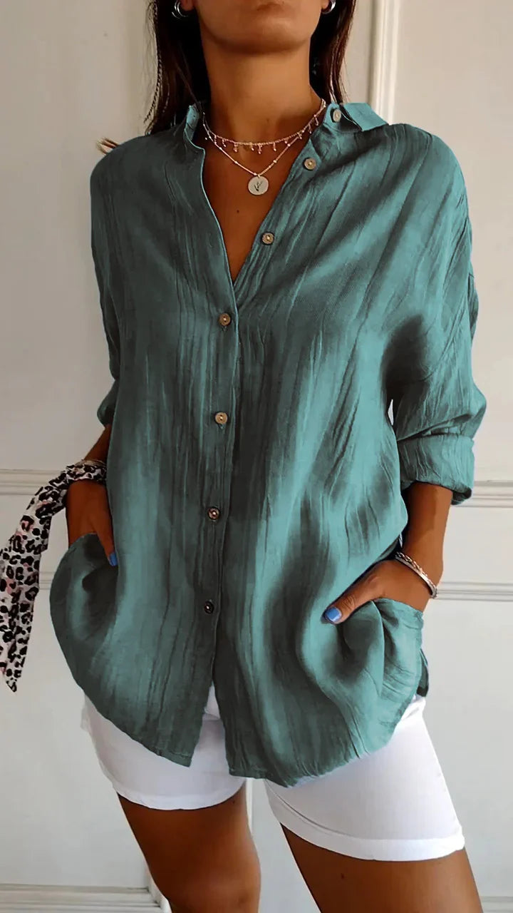 Camisa informal con botones para mujer