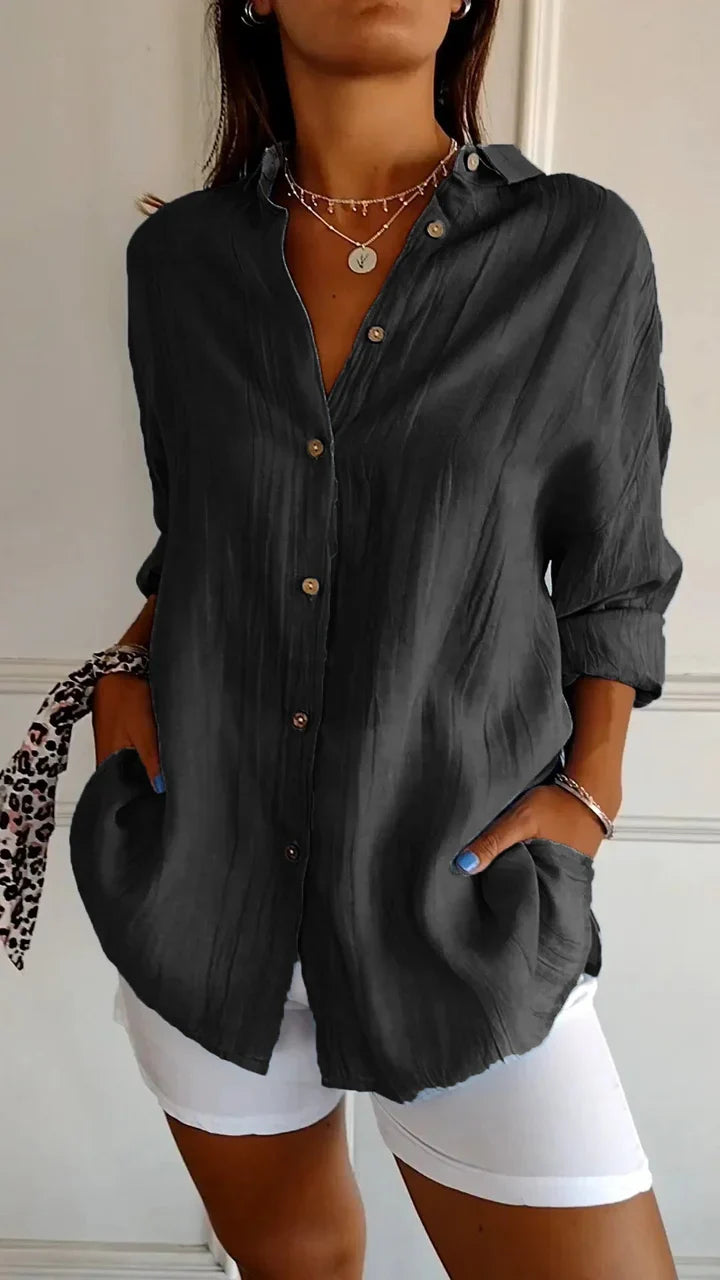 Camisa informal con botones para mujer