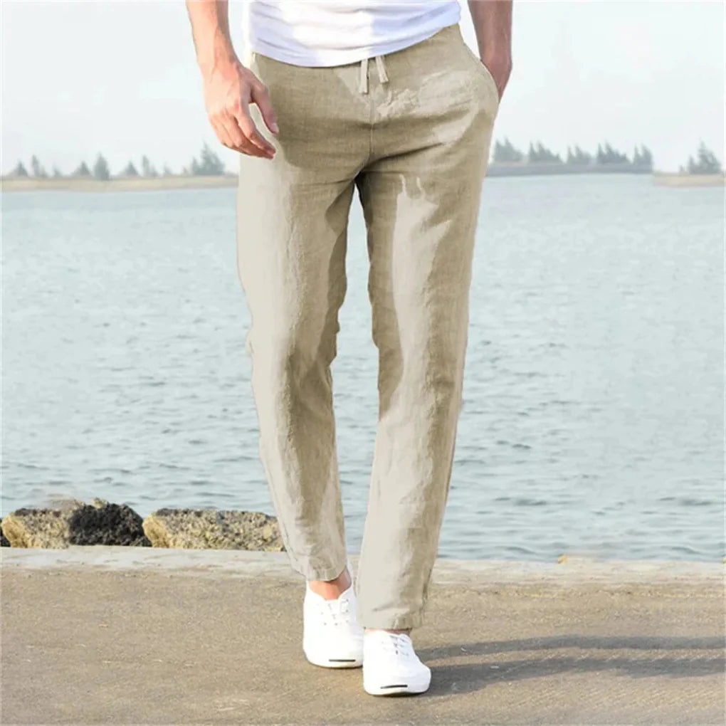 Pantalones de verano de lino para hombre