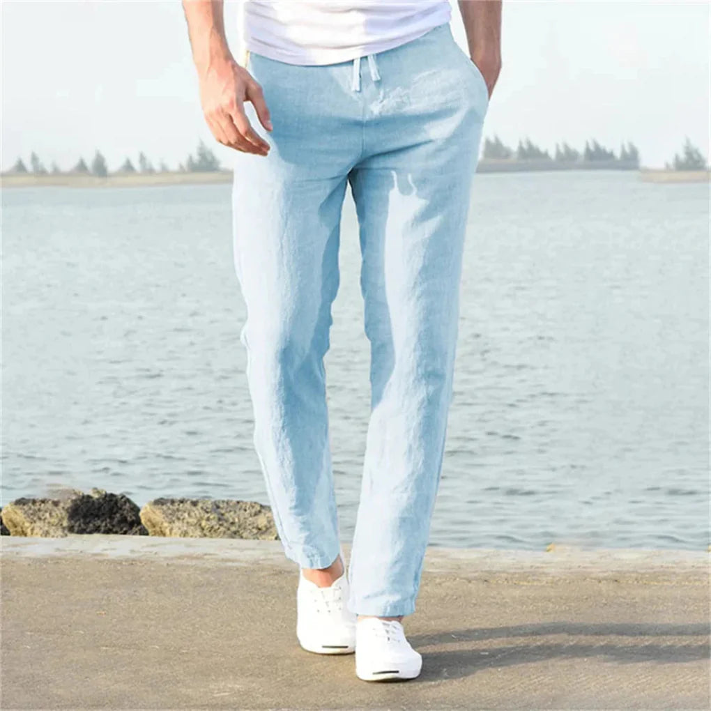 Pantalones de verano de lino para hombre