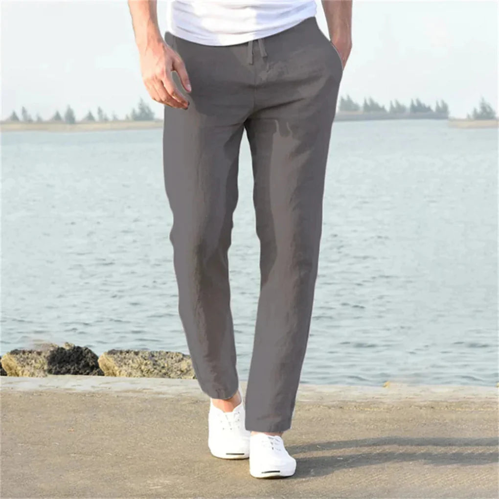 Pantalones de verano de lino para hombre