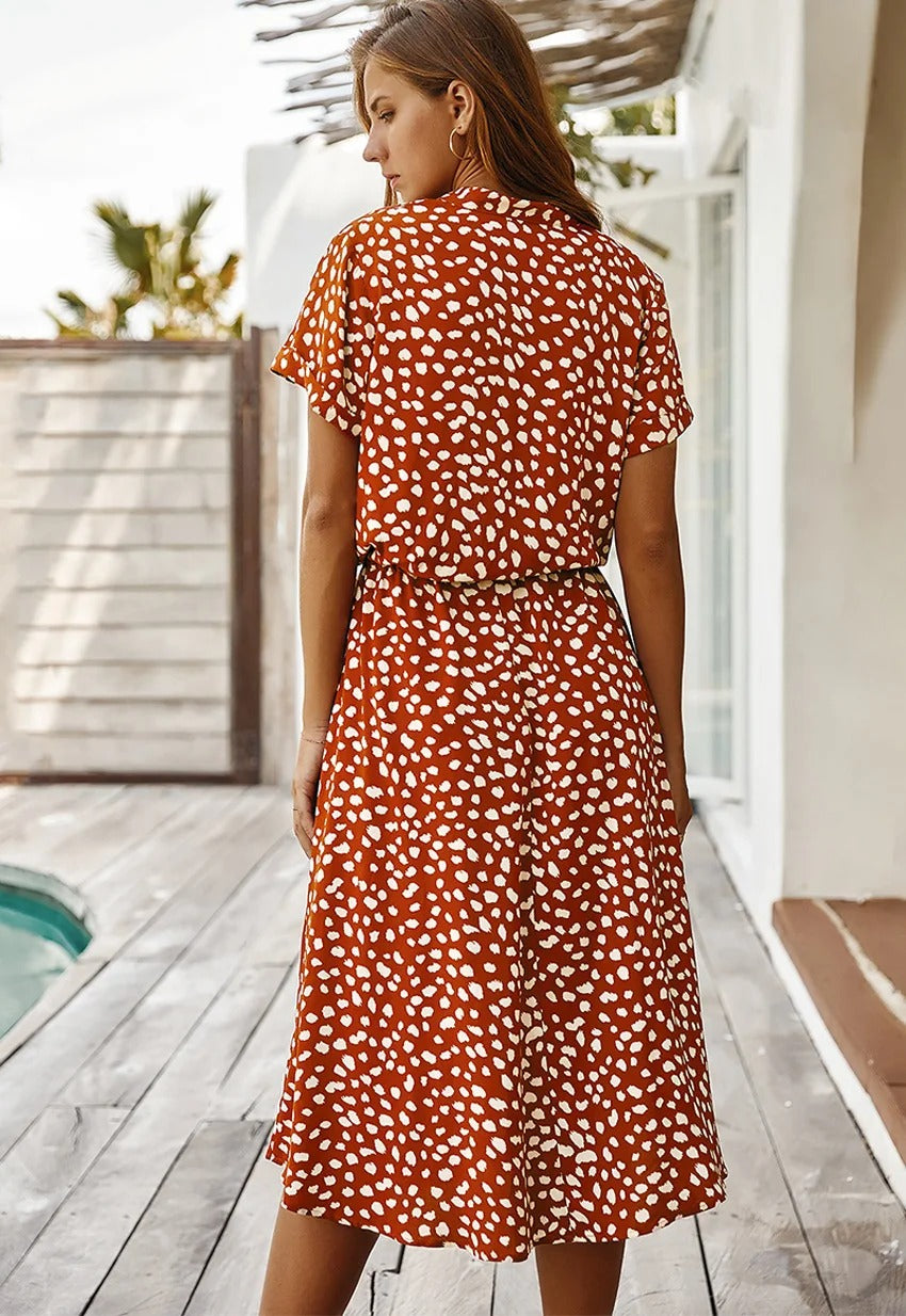 Vestido de Verano con Estampado, Elegante y Cómodo