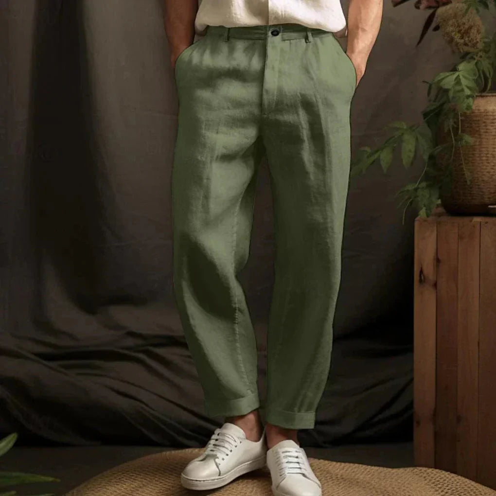 Pantalones casuales de lino para hombre