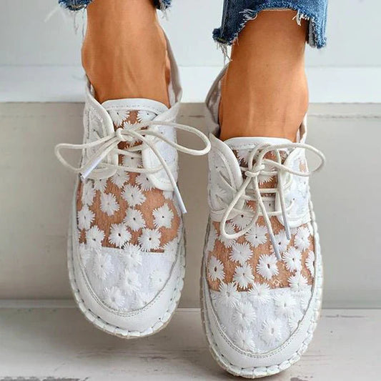 Zapatillas ortopédicas bordadas para mujer