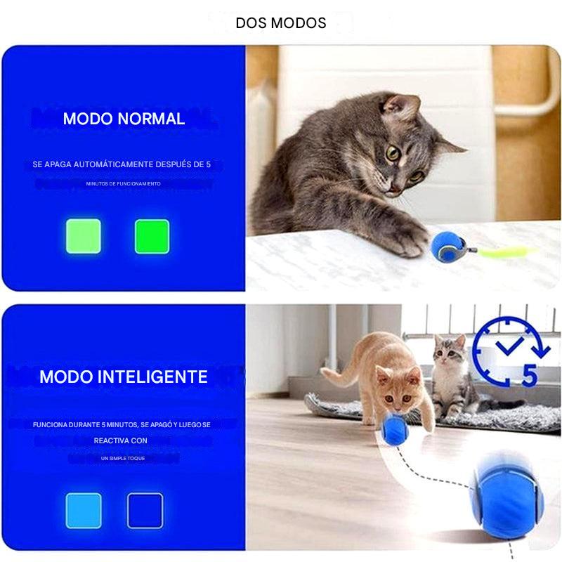 Pelota interactiva para gatos: esfera rodante autopropulsada