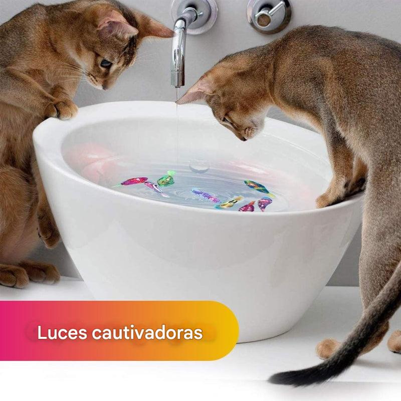 Juego de juguetes interactivos para gatos: movimiento de natación realista y luz atractiva