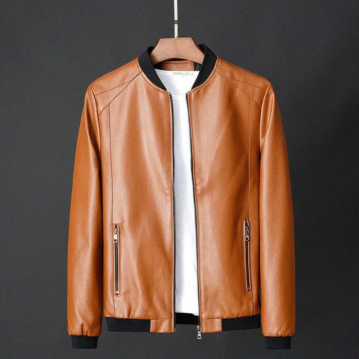 Vintage chaqueta de cuero con bolsillo para los hombres