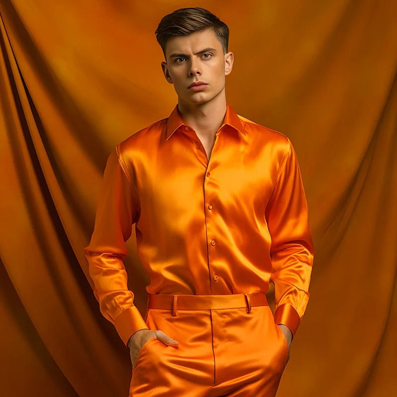Camisa brillante de hombre de negocios